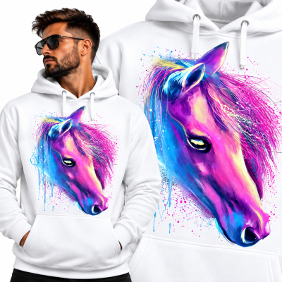 BLUZA Z KAPTUREM ZWIERZĘTA  KOŃ 2